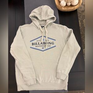 Billabong Men's tan/cement Hoodie with Blue Logo